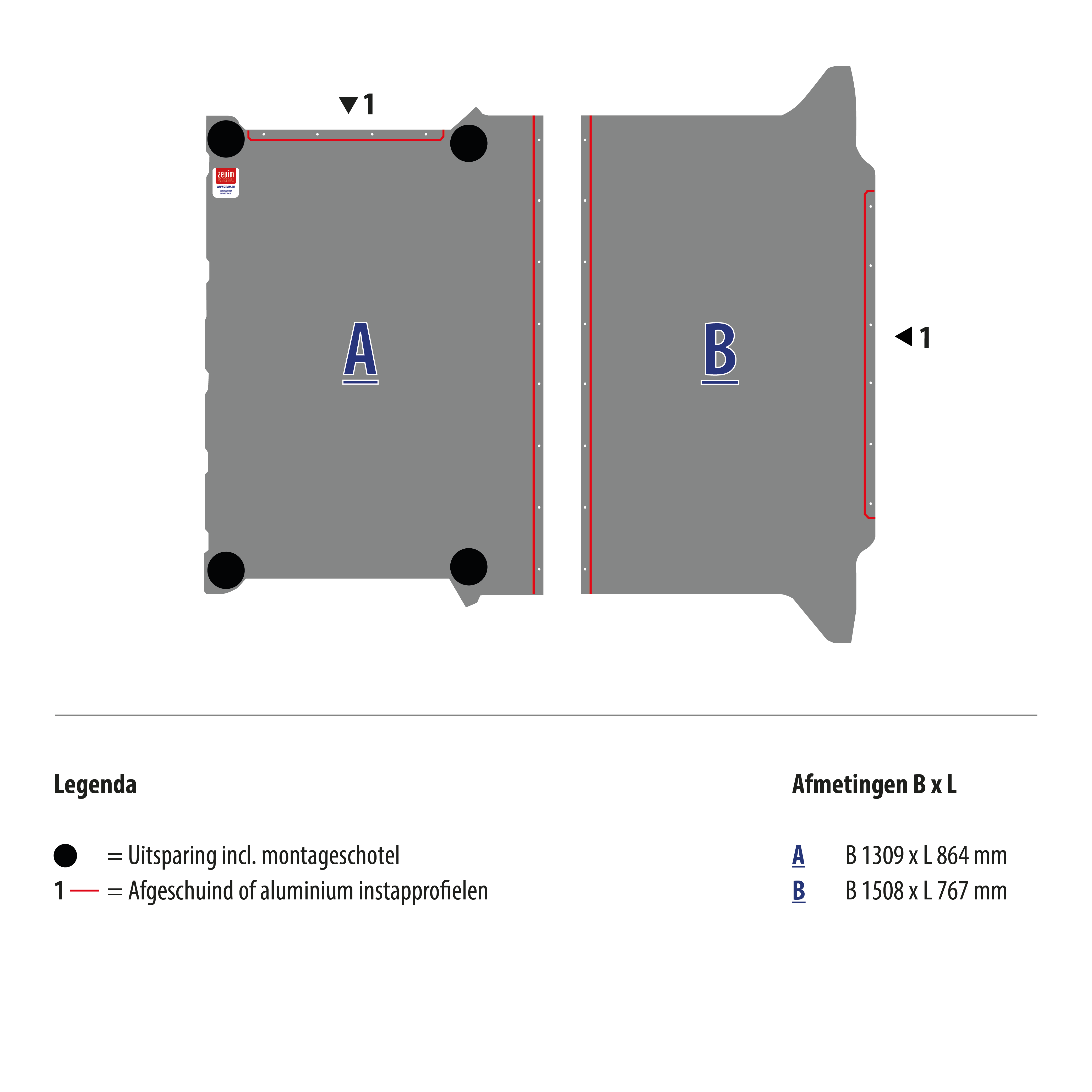 Vloerplaat Nissan Townstar L1H1 (vanaf Bj 2022) van Berkenmultiplex met antislip topcoating