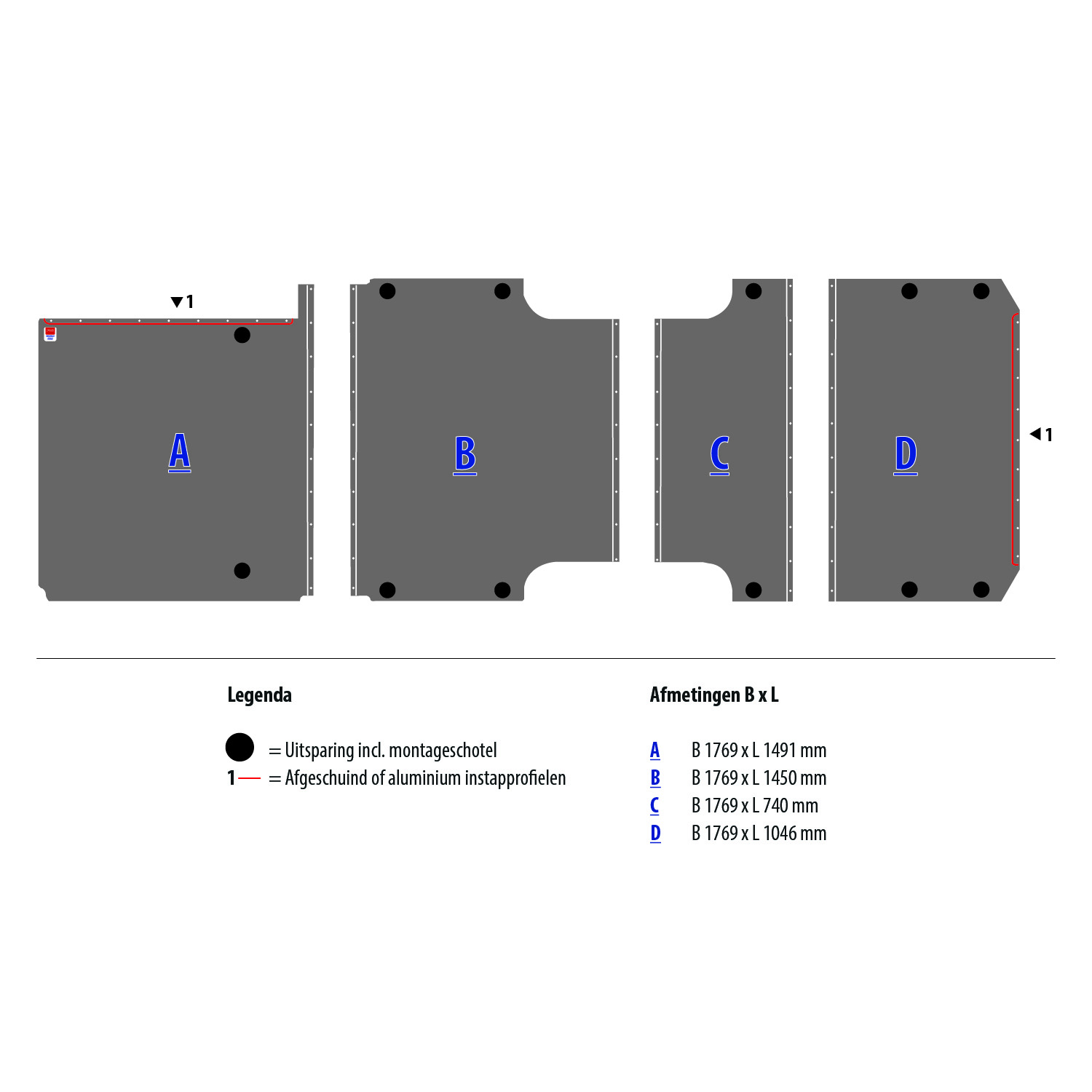 Vloerplaat Mercedes Sprinter L4H3 RWD EL (vanaf Bj 2018) van Berkenmultiplex met antislip topcoating